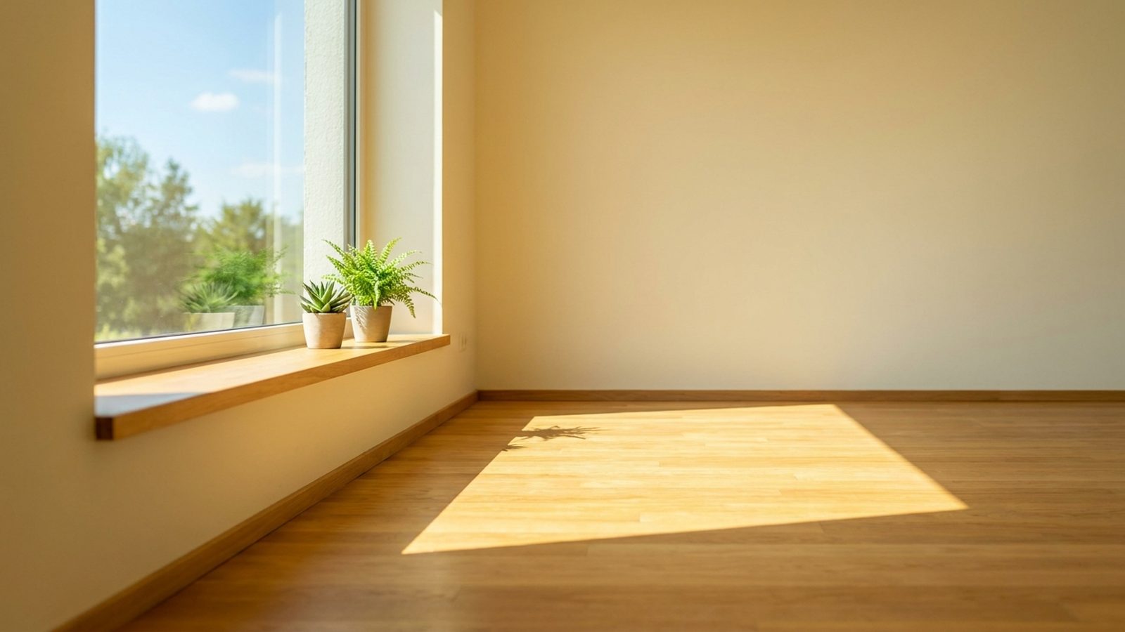 Helle Umkleideecke mit Holzbank, Garderobenleiste und Fensterlicht