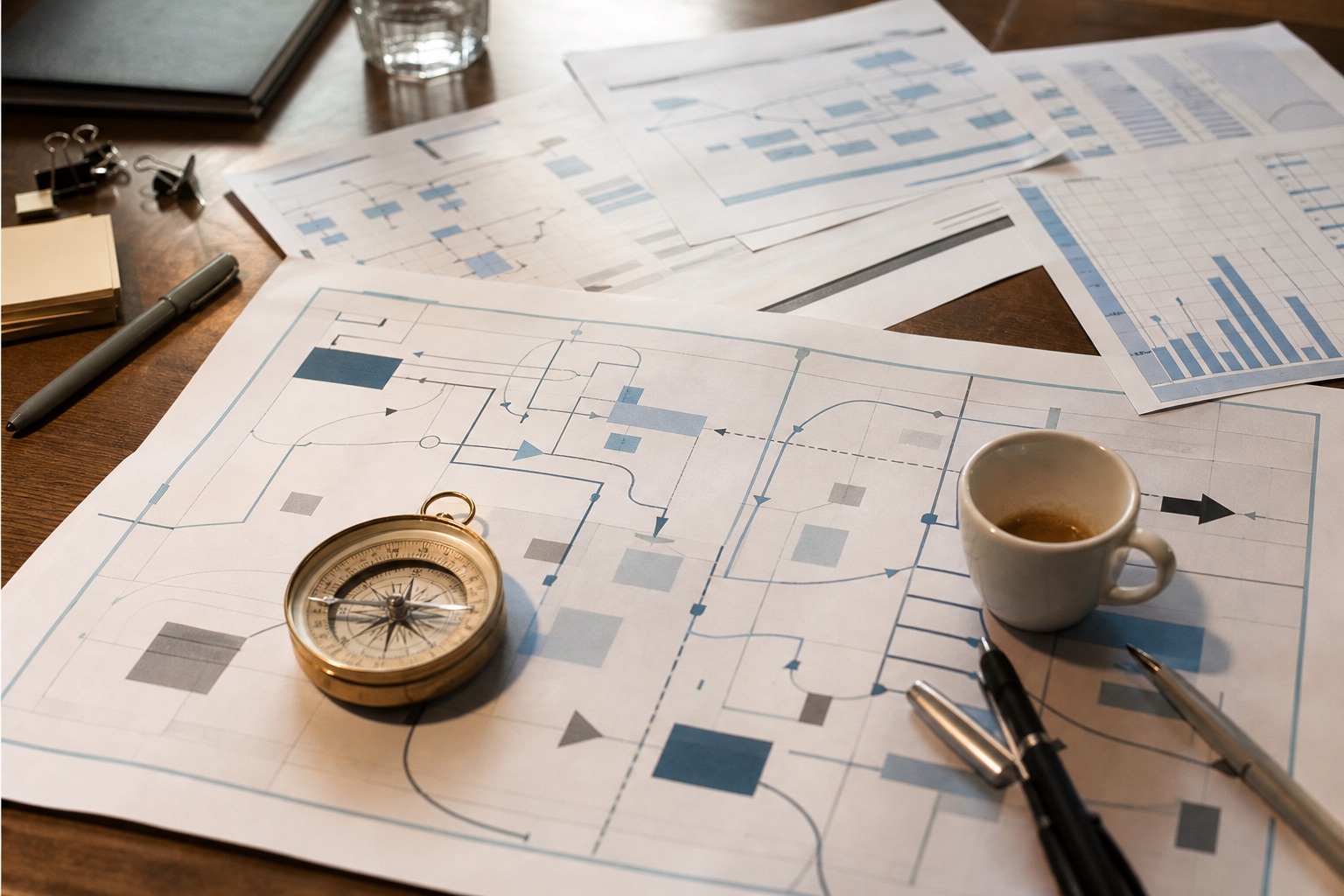 Strategische Planung mit Roadmap und Unterlagen — präventive Restrukturierung